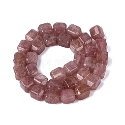 天然石ストロベリークォーツビーズ連売り  直方体の  10~12x9~10x9~10mm  穴：0.6~0.9mm  約32~36個/連  14.37~16.34（36.5~41.5センチメートル）&nbsp;G-Q608-10K