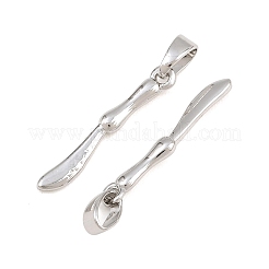 真鍮チャーム  テーブルナイフのチャーム  プラチナ  21.5x3x2mm  穴：5x3mm&nbsp;CU-CBA9AB3-22P