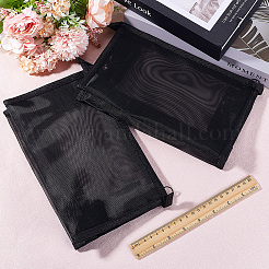 ナイロン製保存袋  ジッパー付きの長方形  化粧品・日用品用  ブラック  248x152x10mm&nbsp;DIY-WH20002-92B