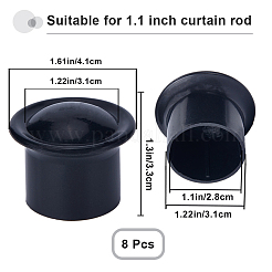 プラスチックカーテンロッドヘッド  コラム カーテンポール フィニアル  コラム  ブラック  41x33mm  内径：28mm&nbsp;FIND-WH0419-86A