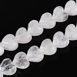 天然石クオーツクリスタルビーズ連売り  ロッククリスタルハート  11~12x12x7.5~8mm  穴：1mm  約15個/連  6.10~6.50''（15.5~16.5センチメートル）&nbsp;G-T144-22A-04