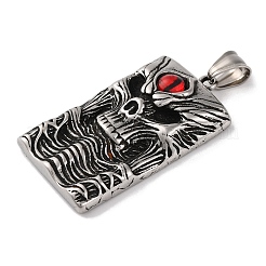 ハロウィーンテーマ 304 ステンレススチール樹脂ペンダント  長方形  長方形  47x26.5x10mm  穴：8.5x5mm&nbsp;STAS-U021-06AS
