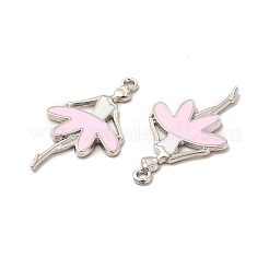 合金エナメルチャーム  バレリーナのチャーム  プラチナ  ミックスカラー  31x18x2mm  穴：1.6mm&nbsp;ENAM-M053-09P