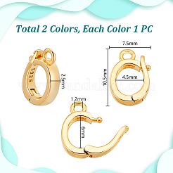 2Pcs 2 Colors 925 Sterling Silver Pendant Bails&nbsp;STER-GA0001-15