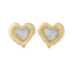 Brass Micro Pave Clear Cubic Zirconia Stud Earrings&nbsp;EJEW-C134-01G