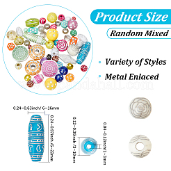 220g メッキアクリルビーズ  ライン入り  混合図形  ミックスカラー  6~22x6~16x3~10mm  穴：1~3mm&nbsp;MACR-PA0001-56