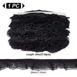 Polyester Pleated Elastic Lace Trim&nbsp;DIY-WH0656-82B