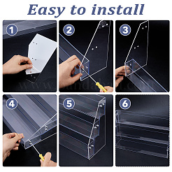 3-Tier Acrylic & PVC Organizer Display Riser Holder for Postcards Brooches&nbsp;ODIS-WH0108-041A