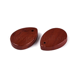 天然石レッドジャスパーペンダント  フラットティアドロップチャーム  18x13x3.5~4mm  穴：1~1.2mm&nbsp;G-Q606-68D