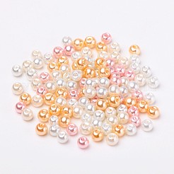 ほんのりピンクミックスパールカラーのガラスパールビーズ  ミックスカラー  6mm  穴：1mm  約200個/袋&nbsp;HY-X006-6mm-01