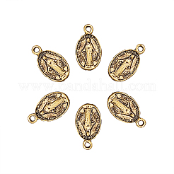 Tibetan Style Virgin Mary Alloy Oval Pendants&nbsp;PALLOY-CJ0001-02