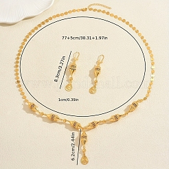 Vintage Brass Hollow Lantern Y-shaped Necklace & Earrings Set for Women&nbsp;RY0432