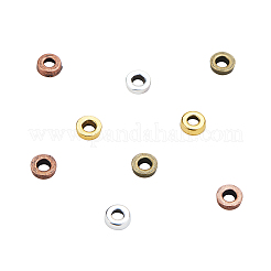 チベット風合金ビーズ  鉛フリー及びカドミウムフリー  ドーナツ  ミックスカラー  6x2mm  穴：2.5mm  140個/カラー  4色  560個/箱&nbsp;PALLOY-CJ0001-51-RS