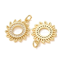 Brass Micro Pave Clear Cubic Zirconia Pendants&nbsp;CU-CBA2907-04B-G