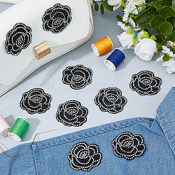 20Pcs Flower Crystal Rhinestone Sew on Cloth Patches&nbsp;PATC-FH0001-34B