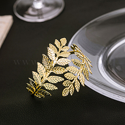 1Pc Leaf Alloy Arm Cuff Bangles for Women&nbsp;AJEW-CY0001-33G