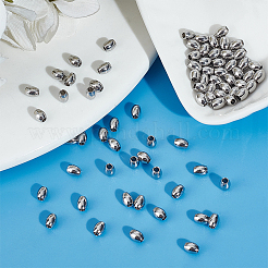 201ステンレススチールビーズ80個  バレル  ステンレス鋼色  5x4mm  穴：2mm&nbsp;STAS-UN0056-11