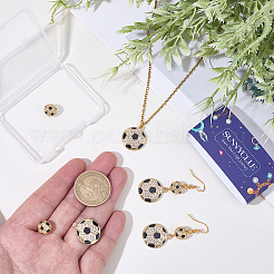 サッカーをテーマにしたDIYジュエリー製作キット  合金エナメルペンダントと真鍮マイクロパヴェキュービックジルコニアビーズを含む  ゴールドカラー  21.5x18.5x3mm  穴：2mm&nbsp;DIY-SC0033-44