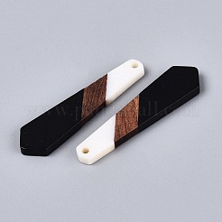14Pcs 7 Styles Opaque Resin & Walnut Wood Pendants&nbsp;RESI-N053-18