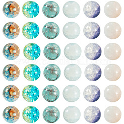 120個 6色透明スプレー塗装クラックルガラスビーズ  ラウンド  ミックスカラー  10mm  穴：1.6mm  20個/カラー&nbsp;GLAA-TADJ0001-21B-D