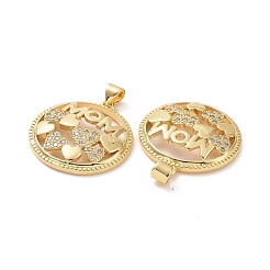Mother's Day Brass Micro Pave Clear Cubic Zirconia Pendants&nbsp;ZIRC-F134-06G