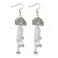 304 Stainless Steel Glass Seed Beads Jellyfish Dangle Earrings&nbsp;EJEW-MZ00553-04