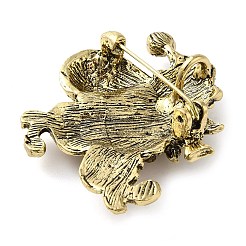 クリスマス合金のカラフルなラインストーンのブローチ  クリスマスエナメルピン  サンタクロース  35.5x34mm&nbsp;LS-JEWB-U009-10A