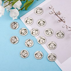 16Pcs 8 Style Stainless Steel Pendants&nbsp;STAS-SZ0002-01