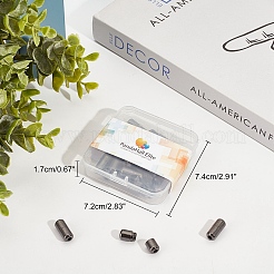 真鍮製カプセルレースロックバックル  diyスニーカーキット金属靴ひもロックアクセサリー  ガンメタ色  18x8mm  穴：3mm  30セット/箱&nbsp;KK-PH0001-29B-WH