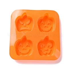ハロウィンテーマのカボチャケーキデコレーション食品グレードのシリコーン型  フォンダン型  チョコレート用  キャンディ  UVレジンとエポキシレジンのクラフト作り  ダークオレンジ  165x165x24mm  内径：65x59mm&nbsp;LS-DIY-E067-01