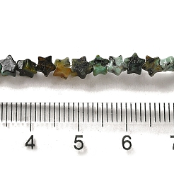 天然アフリカンターコイズ（ジャスパー）ビーズ連売り  スター  4x4.5x2mm  穴：0.8mm  約102個/連  15.35インチ（39cm）&nbsp;G-G085-B06-01