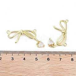 Rack Plating Brass Micro Pave Clear Cubic Zirconia Pendants&nbsp;KK-H474-06G