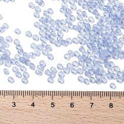 MIYUKIラウンドロカイユビーズ  日本製シードビーズ  （rr159l）透明なライトコーンフラワーブルー  8/0  3mm  穴：1mm  約422~455PCS /ボトル  10 G /ボトル&nbsp;SEED-JP0009-RR0159L