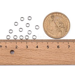 変色しにくい304ステンレススチール製オープン丸カン  ラウンド  ステンレス鋼色  20ゲージ  4x0.8mm  内径：2.4mm&nbsp;STAS-Q186-02-4x0.8mm