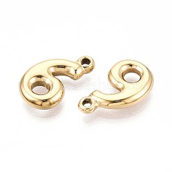 イオンプレーティング（IP）304ステンレスペンダント  数6  18KGP本金メッキ  17x10x3mm  穴：1.5~1.6mm&nbsp;STAS-N109-261G-G