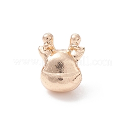 クリスマステーマ合金エナメルヨーロッパビーズ  大穴ビーズ  ライトゴールド  鹿  15x12x8.5mm  穴：4.5mm&nbsp;MPDL-Q213-08G