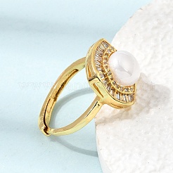 Adjustable Brass Micro Pave Cubic Zirconia Finger Rings&nbsp;CU-CBABA66-02G