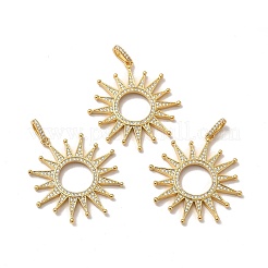 Rack Plating Eco-Friendly Brass Micro Pave Cubic Zirconia Pendants&nbsp;KK-A177-06G