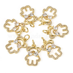 10Pcs Brass with Cubic Zirconia Pendants&nbsp;KK-TA0002-13