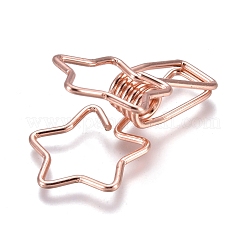 星型鉄製スプリングクリップ  プラスチック製の箱付き  ローズゴールド  33x18x16mm  8個/箱&nbsp;TOOL-I006-07RG