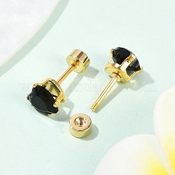 Heart Glass Ear Fake Plugs&nbsp;EJEW-H105-25G-E