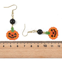 Halloween Glass Seed Beads Woven Dangle Earrings for Women&nbsp;EJEW-MZ00780