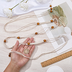1Pc Ethnic Style Waxed Cord Braided Rope Tie Belts&nbsp;AJEW-CP0010-70A