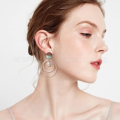 10ペア 10色 樹脂＆クルミ材スタッドピアス金具  304ステンレススチールピンとプラスチックイヤーナット600個付き  フラットラウンド  ミックスカラー  14mm  穴：1.8mm  ピン：0.7mm  1ペア/カラー&nbsp;RESI-OC0001-05