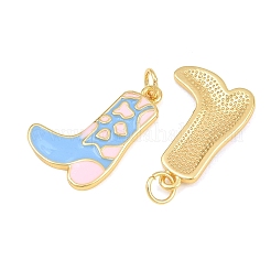 Brass Enamel Pendants&nbsp;KK-CBAEBFB-07G