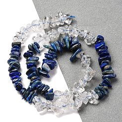 Natural Quartz Crystal & Lapis Lazuli Beads Strands&nbsp;G-L610-A04-01