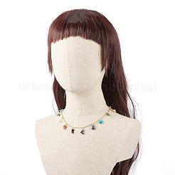 Synthetic & Natural Mixed Gemstone Chips Pendant Necklace&nbsp;NJEW-JN03855