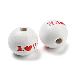 Printed Wood Beads&nbsp;WOOD-A022-01E