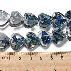 天然の染色されたインペリアルジャスパーと樹脂ビーズの連売り  ハート  藤紫色  14x16x5mm  穴：1.2mm  約13個/連  6.81インチ（17.3cm）&nbsp;G-G083-B07-01