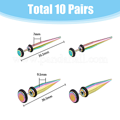 20Pcs 10 Colors Stainless Steel Ear Taper Stretcher&nbsp;EJEW-FI0001-69